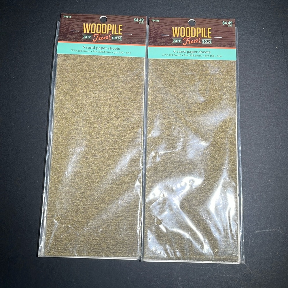 Woodpile 6 Sandpaper Sheets New X 2